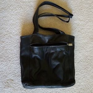 Wilson black leather 7 pocket bag